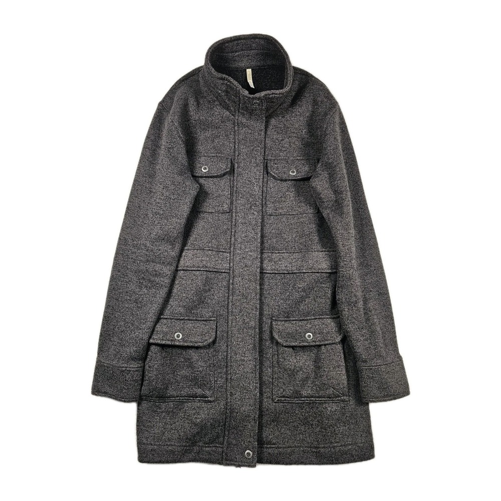 Mountain Khakis Womens Fleece Utility Jacket Coat‎ Large Gray Snap Front Outdoor